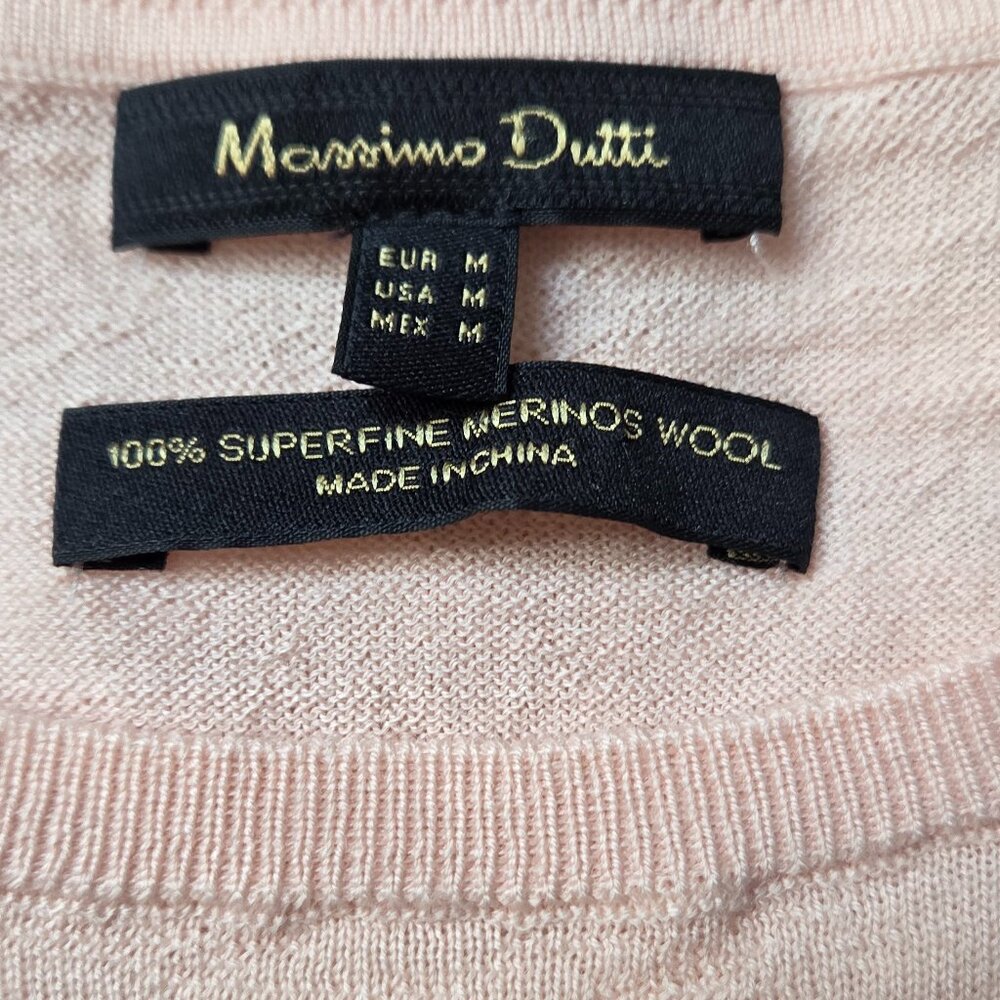 DUTTI-Beautiful 100% Superfine Merinos Wool Light Pink Sweater